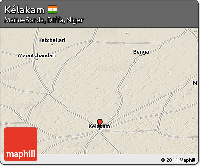 Shaded Relief Panoramic Map of Kélakam