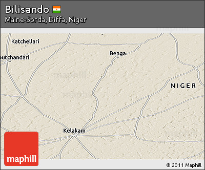 Shaded Relief Panoramic Map of Bilisando