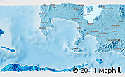 Political 3D Map of the area around 13° 44' 54" N, 120° 46' 30" E