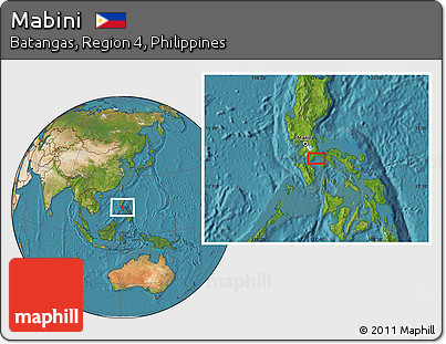 Satellite Location Map of Mabini