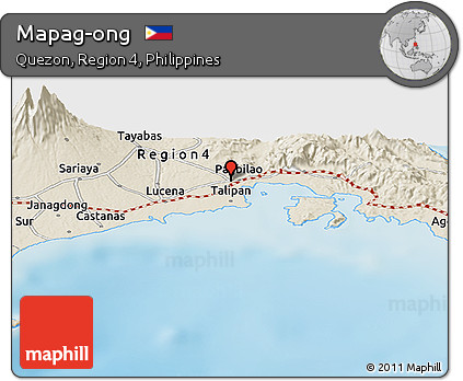 Shaded Relief Panoramic Map of Mapag-ong