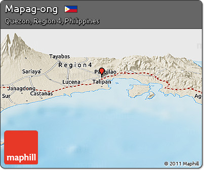 Shaded Relief Panoramic Map of Mapag-ong