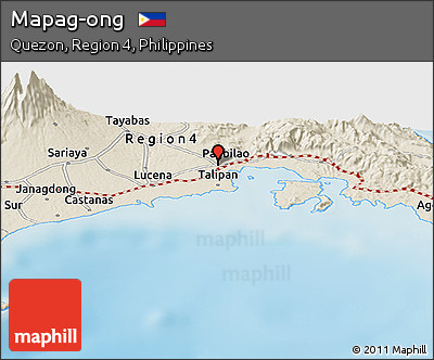 Shaded Relief Panoramic Map of Mapag-ong