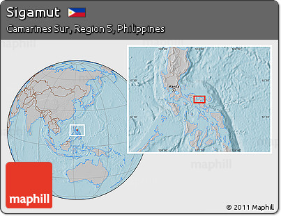 Gray Location Map of Sigamut, hill shading