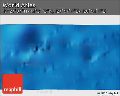 Physical 3D Map of the Area around 13° 44' 54" N, 128° 25' 30" E