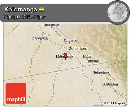 Satellite 3D Map of Kolomanga