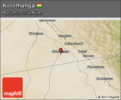 Satellite 3D Map of Kolomanga