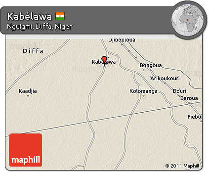 Shaded Relief 3D Map of Kabélawa