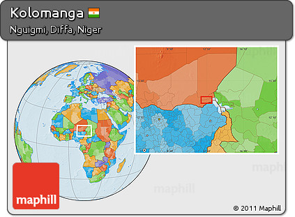 Political Location Map of Kolomanga