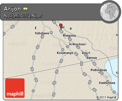 Shaded Relief Map of Arijon