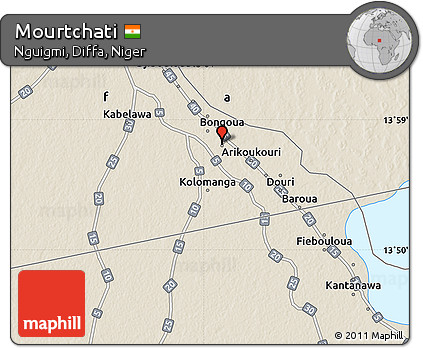 Shaded Relief Map of Mourtchati