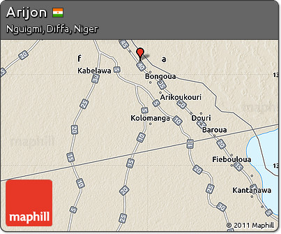 Shaded Relief Map of Arijon