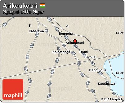 Shaded Relief Map of Arikoukouri
