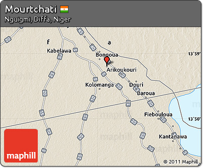 Shaded Relief Map of Mourtchati