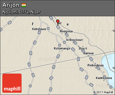 Shaded Relief Map of Arijon