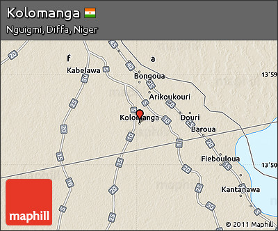 Shaded Relief Map of Kolomanga