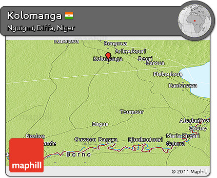 Physical Panoramic Map of Kolomanga