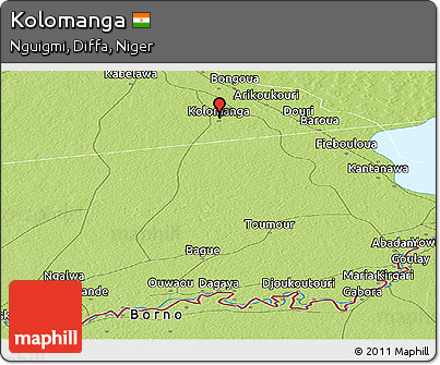 Physical Panoramic Map of Kolomanga