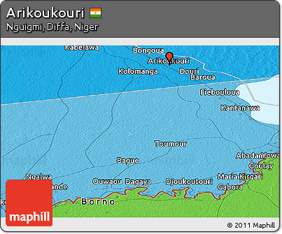 Political Panoramic Map of Arikoukouri