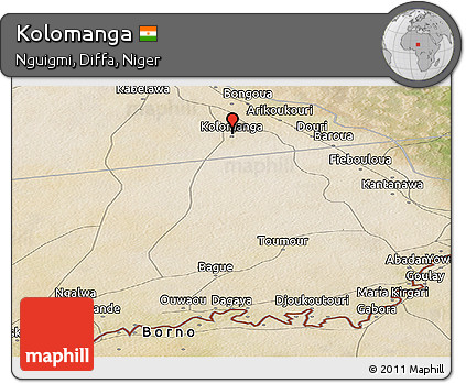Satellite Panoramic Map of Kolomanga