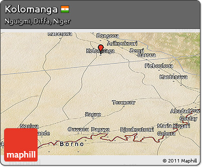Satellite Panoramic Map of Kolomanga