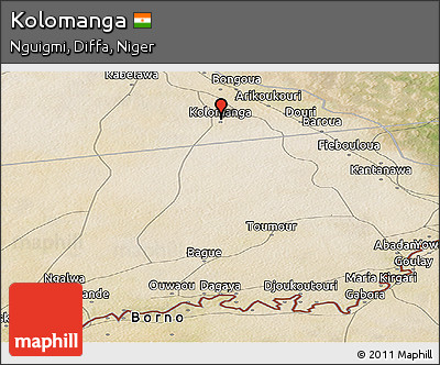 Satellite Panoramic Map of Kolomanga