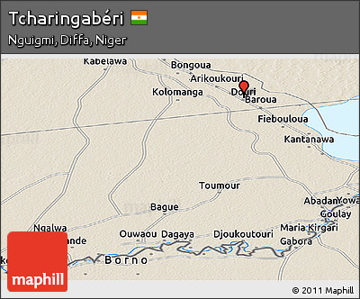 Shaded Relief Panoramic Map of Tcharingabéri