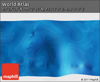 Political 3D Map of the Area around 13° 44' 54" N, 133° 31' 30" E