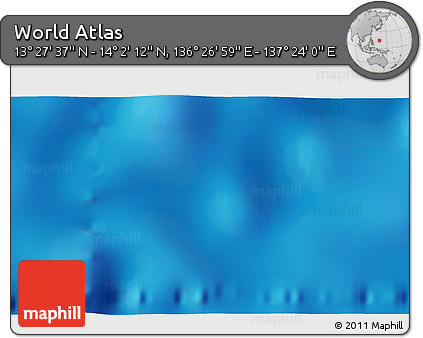 Physical 3D Map of the Area around 13° 44' 54" N, 136° 55' 30" E