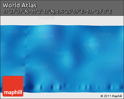 Physical 3D Map of the Area around 13° 44' 54" N, 136° 55' 30" E