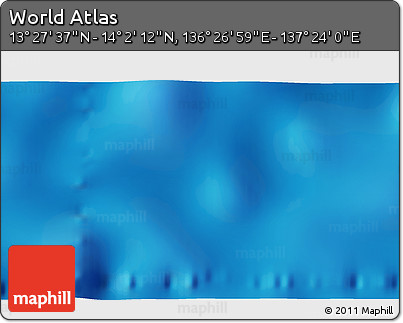 Physical 3D Map of the Area around 13° 44' 54" N, 136° 55' 30" E