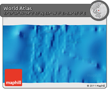 Physical 3D Map of the Area around 13° 44' 54" N, 137° 46' 30" E