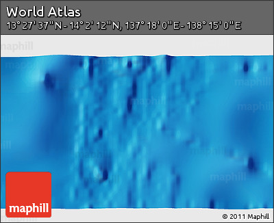 Physical 3D Map of the Area around 13° 44' 54" N, 137° 46' 30" E