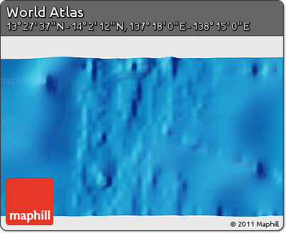 Physical 3D Map of the Area around 13° 44' 54" N, 137° 46' 30" E