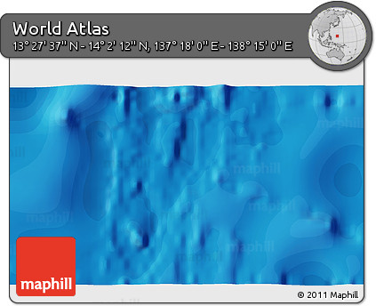 Political 3D Map of the Area around 13° 44' 54" N, 137° 46' 30" E