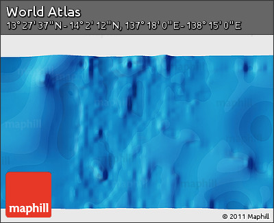 Political 3D Map of the Area around 13° 44' 54" N, 137° 46' 30" E