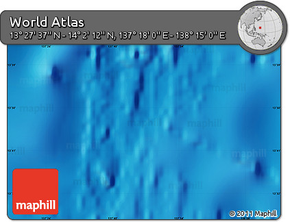 Shaded Relief Map of the Area around 13° 44' 54" N, 137° 46' 30" E