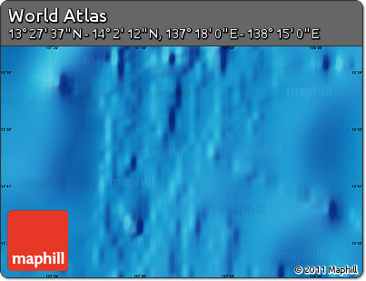 Shaded Relief Map of the Area around 13° 44' 54" N, 137° 46' 30" E