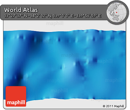 Physical 3D Map of the Area around 13° 44' 54" N, 139° 28' 29" E