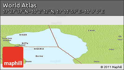 Physical Panoramic Map of the Area around 13° 44' 54" N, 13° 40' 30" E