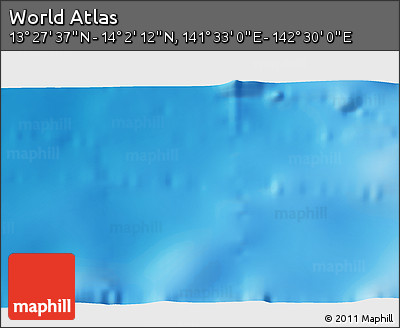 Physical 3D Map of the Area around 13° 44' 54" N, 142° 1' 30" E