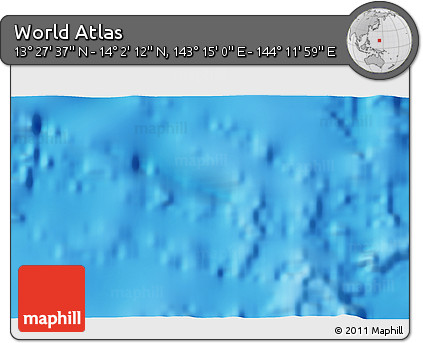 Physical 3D Map of the Area around 13° 44' 54" N, 143° 43' 29" E