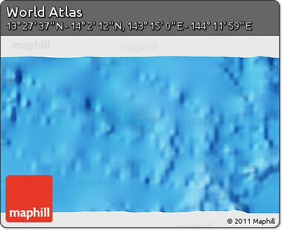 Physical 3D Map of the Area around 13° 44' 54" N, 143° 43' 29" E