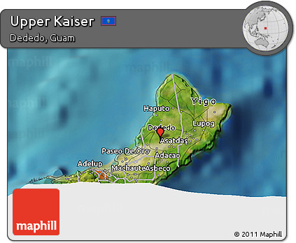 Satellite 3D Map of Upper Kaiser