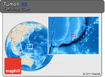 Shaded Relief Location Map of Tumon