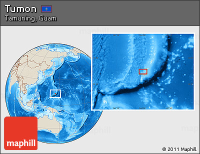 Shaded Relief Location Map of Tumon