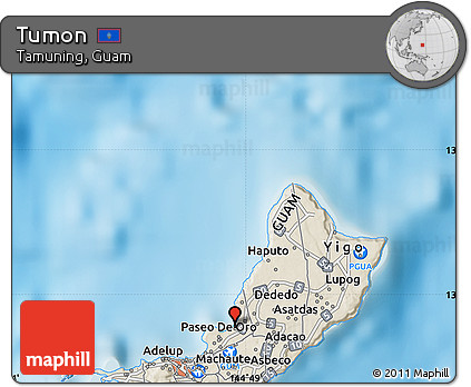 Shaded Relief Map of Tumon