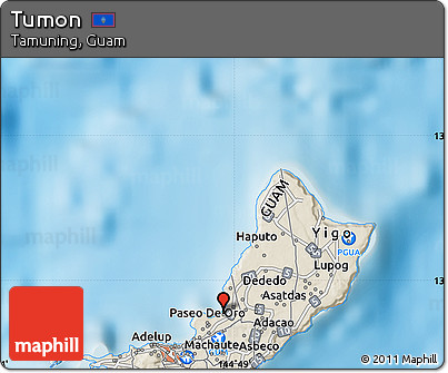 Shaded Relief Map of Tumon
