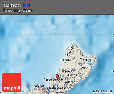 Shaded Relief Map of Tumon