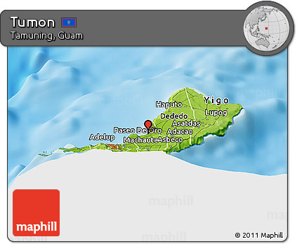 Physical Panoramic Map of Tumon